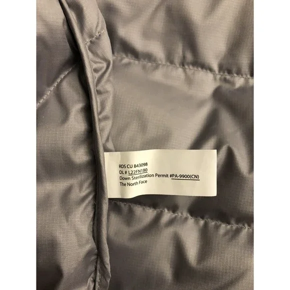 The North Face Women Flare 2 II Puffer 550 Down Packable Jacket Grey Large New - Picture 4 of 7